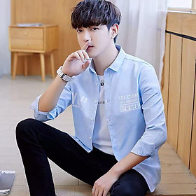 Áo sơmi dài tay nam in chữ cá tính cuốn hút phong cách hàn sành điệu xmb777