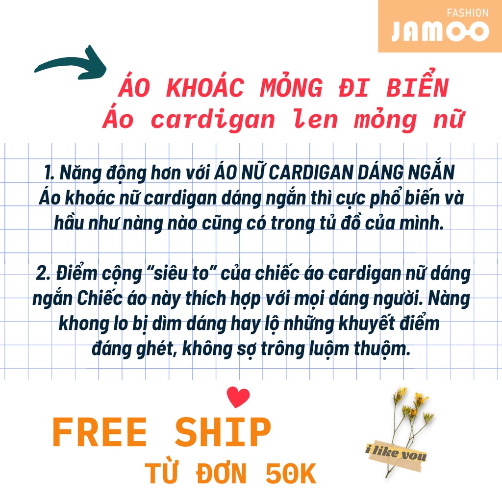 ÁO KHOÁC MỎNG ĐI BIỂN , Áo cardigan len mỏng nữ JAMOO hàng Quảng Châu SIÊU ĐẸP | BigBuy360 - bigbuy360.vn