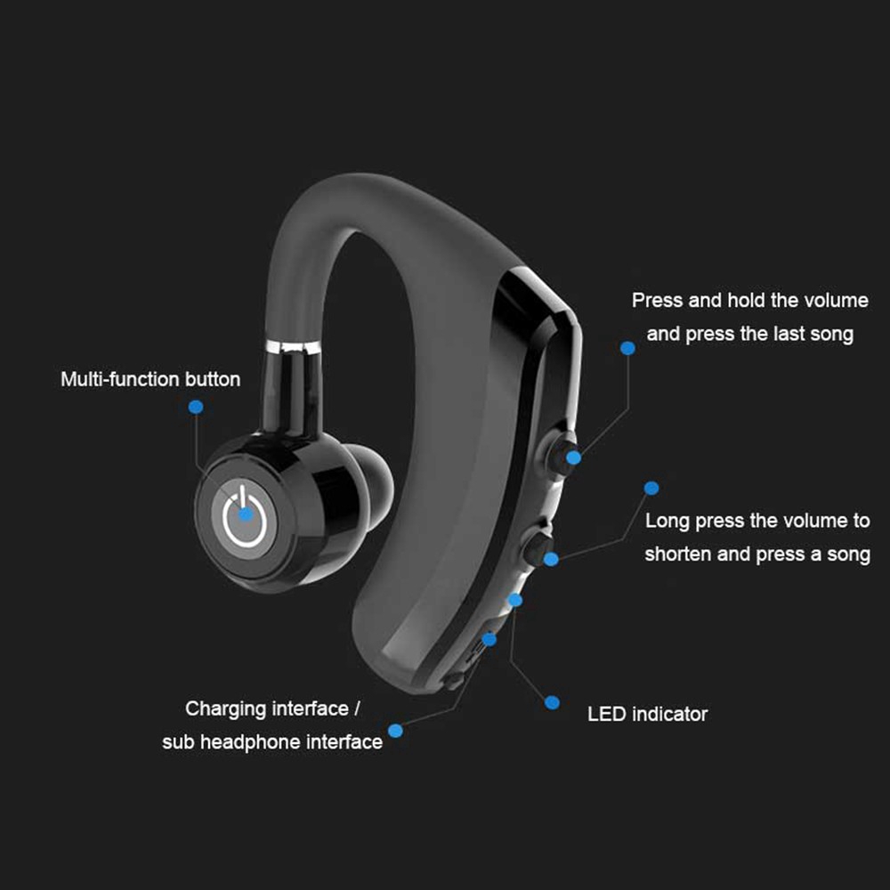 K5 Bluetooth Headset Wireless Car Business Running Sports Hanging Ear