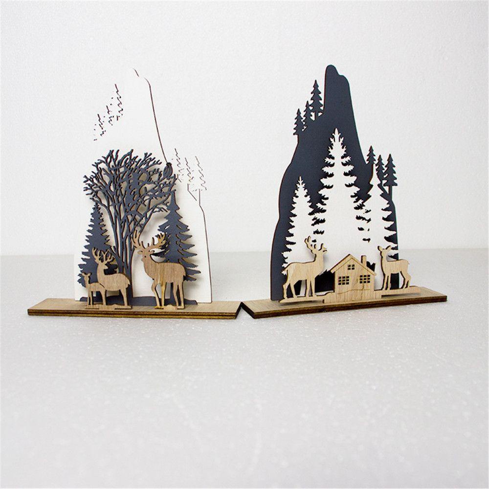 Cây Thông Giáng Sinh Bằng Gỗ Để Bàn Trang Trí