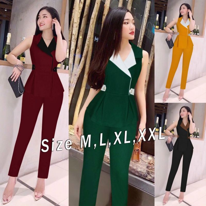 Set nguyên bộ áo vest sát nách quần dài xinh xắnGiá : 310k Size : M,L,XL,XXLChất liệu : Thun lụa ýMàu sắc : Đỏ Đô(M)
