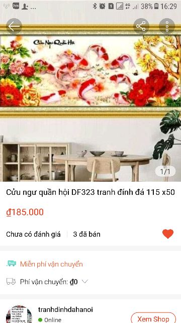 Combo 4 bức tranh đính đá