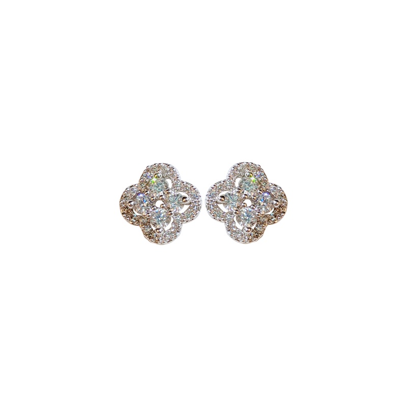 Khuyên tai JIUDUOLAN thiết kế bông hoa đính đá zircon nhân tạo thanh lịch tinh xảo dành cho nữ