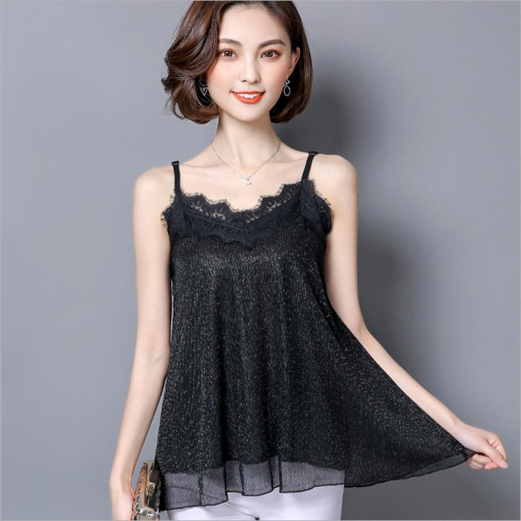 AD01850 - Áo hai dây pha ren nữ - 200k