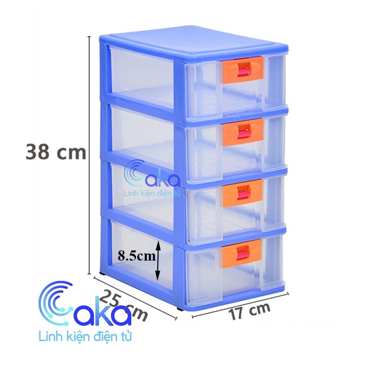 LKDT Tủ nhựa đựng linh kiện 4 tầng song long