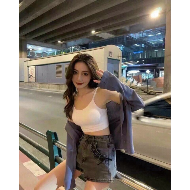 ÁO TẬP GYM, YOGA, THỂ THAO CHẠY BỘ GIÁ RẺ CHẤT ĐẸP cotton có mút ngực 2 dây khoét lưng sâu bản to màu trắng đen xanh