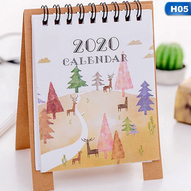 Lịch 2020 Để Bàn Hình Hồng Hạc Dễ Thương