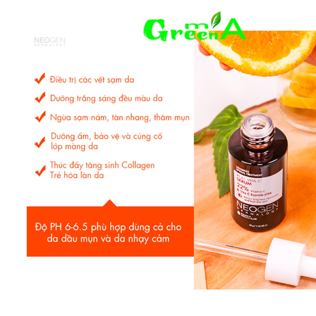 Serum Vitamin C 22% NEOGEN Tinh Chất NEOGEN DERMALOGY REAL VITA C SERUM [NHẬP KHẨU CHÍNH HÃNG] | BigBuy360 - bigbuy360.vn