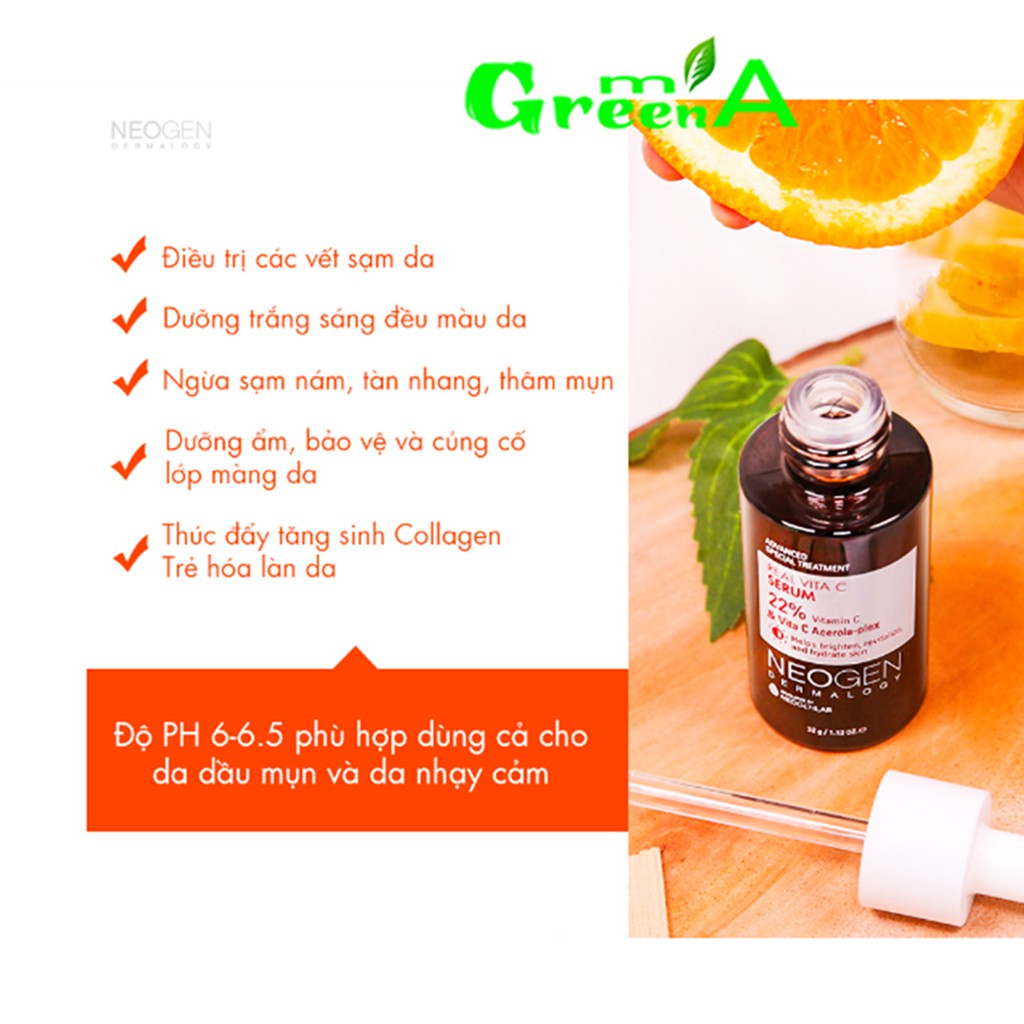 Serum Vitamin C 22% NEOGEN Tinh Chất NEOGEN DERMALOGY REAL VITA C SERUM [NHẬP KHẨU CHÍNH HÃNG]