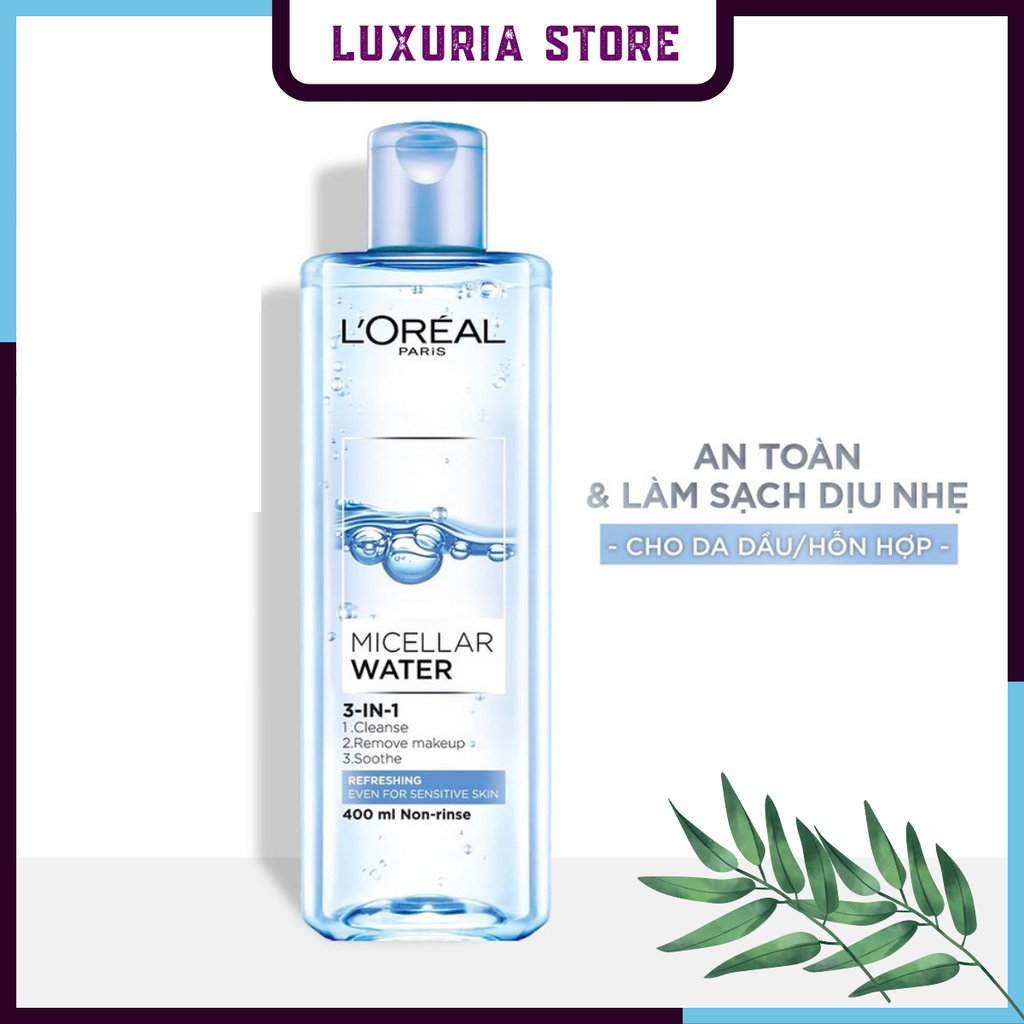 Nước tẩy trang Loreal, nước tẩy trang L'Oreal Paris 3-in-1 Micellar Water 400ml | BigBuy360 - bigbuy360.vn