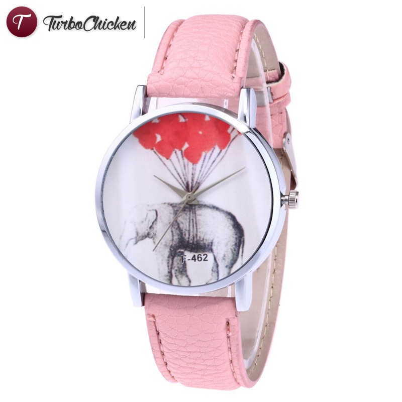 #Đồng hồ đeo tay# Round Dial Couple Watch Cartoon Printing Quartz Watch for Women Men Couple Watches Good Gifts