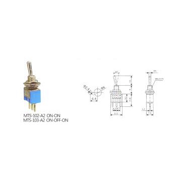 Công tắc gạt MTS-102 MTS102 2A 250V 5mm 3 chân 2 trạng thái loại tốt - i6H7