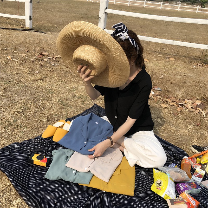 Áo Sơ Mi Nữ Tay Lửng Màu Sắc Thanh Lịch