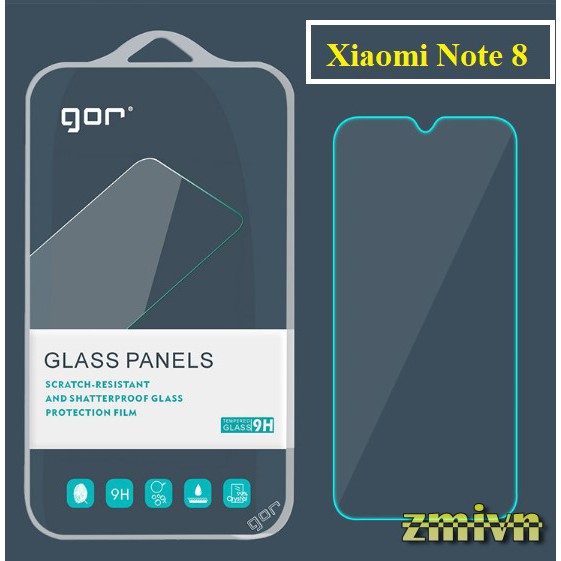 Bộ 2 kính cường lực Xiaomi Note 8 / Note 8 pro chính hãng Gor cao cấp