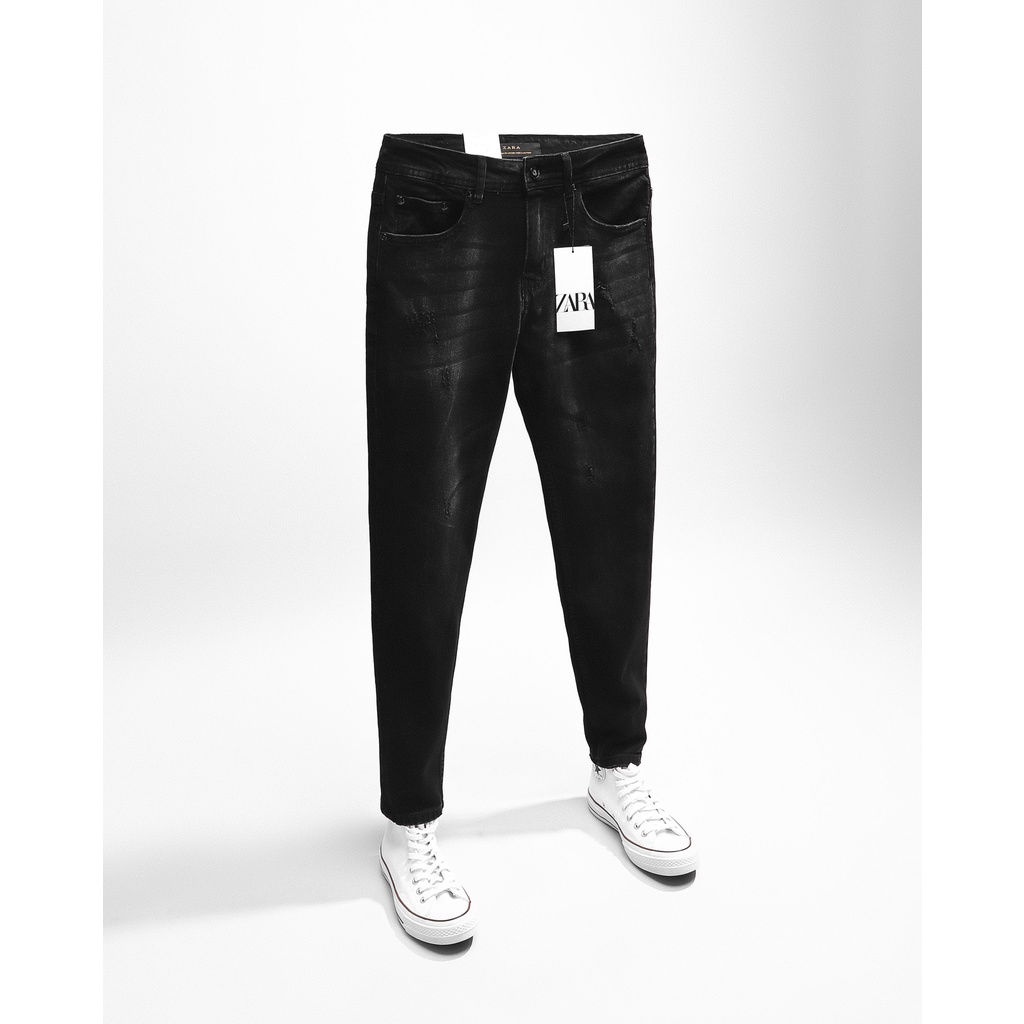 Quần Jean dài nam ZR xám đen cào sước,Form Slimfit,chất vải co dãn,ống quần 15-18cm,hàng VNXK - 2105