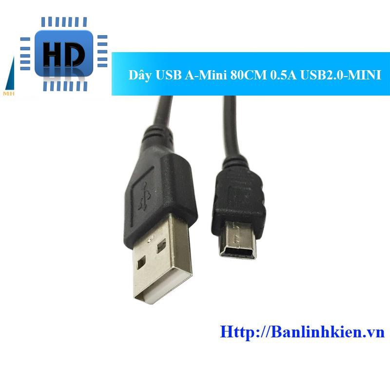 Dây USB A-Mini 80CM 0.5A USB2.0-MINI