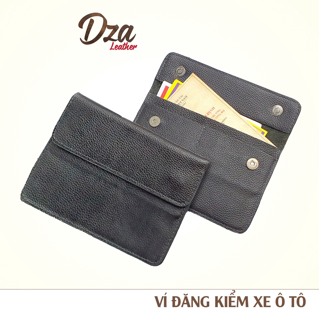 Ví đăng kiểm xe ô tô da bò cao cấp 100% Dza leather