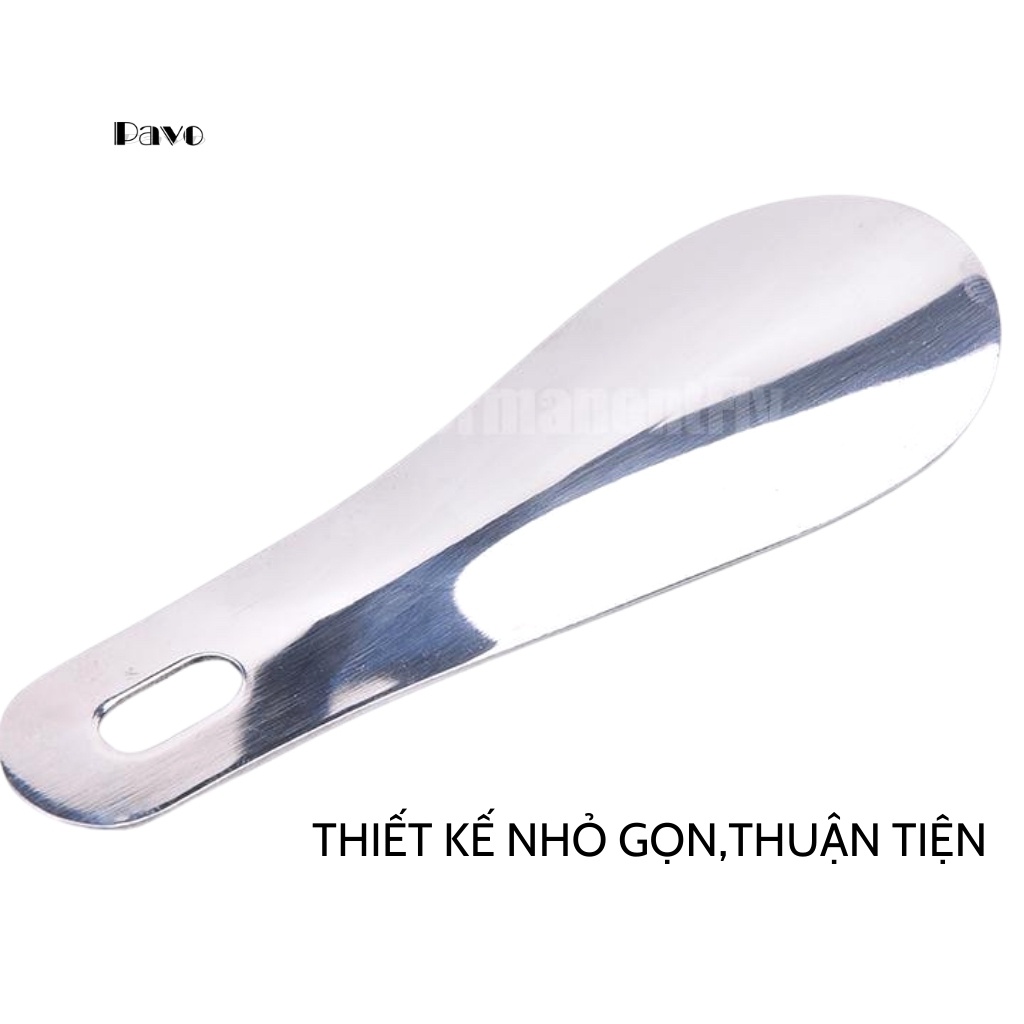 Đón Gót Giày Inox Hai Mặt Dày Dặn Cao Cấp Dài 11 Cm Kèm Móc Treo Chìa Khóa(1 Chiếc)