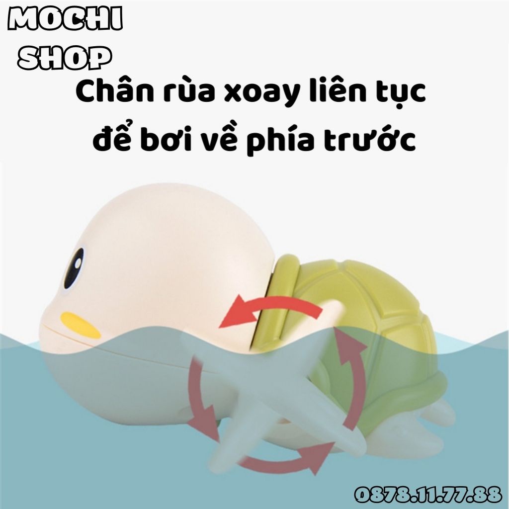 Rùa Con Thả Bồn Tắm Cho Bé Dễ Thương – Đồ Chơi Dây Cót Nhà Tắm Mini Hình Con Rùa Nhiều Màu Sắc