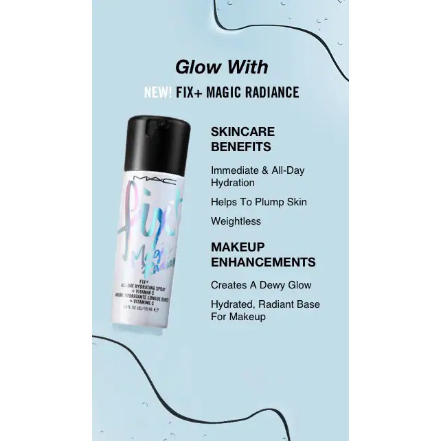 Xịt khóa trang điểm MAC Fix + Magic Radiance chứa dưỡng và Vitamin C | BigBuy360 - bigbuy360.vn