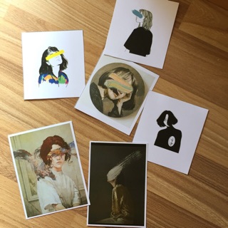 Set 6 tấm thiệp poster cô gái đáng yêu trang trí phong cách Hàn Quốc (1 mặt)