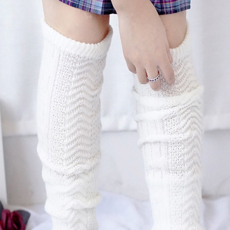 Tất Trắng Dài 10MK Giữ Ấm Chân Phong Cách Lolita Nhật Bản Cho Nữ