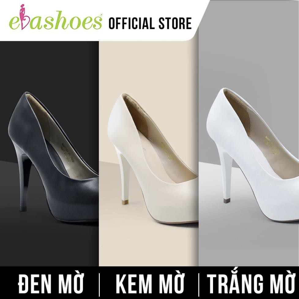 Giày Cao Gót Hở Mũi Đúp Đế Da Tổng Hợp 11cm Evashoes - Eva164(Màu Đen,Kem,Trắng) c35