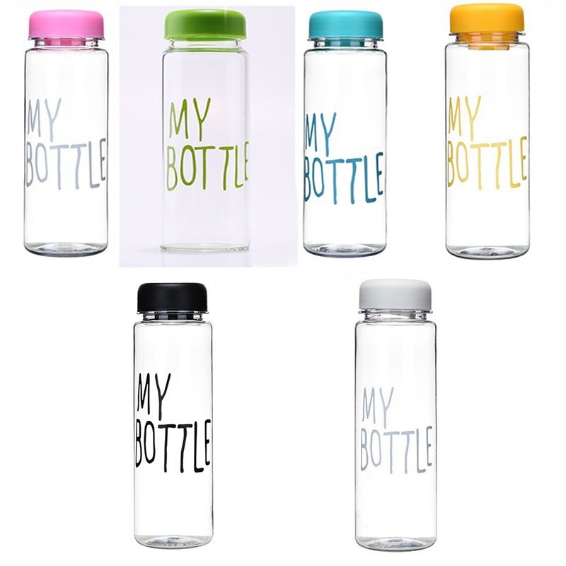 Bình nước du lịch nhựa đựng ép trái cây in chữ "My bottle"