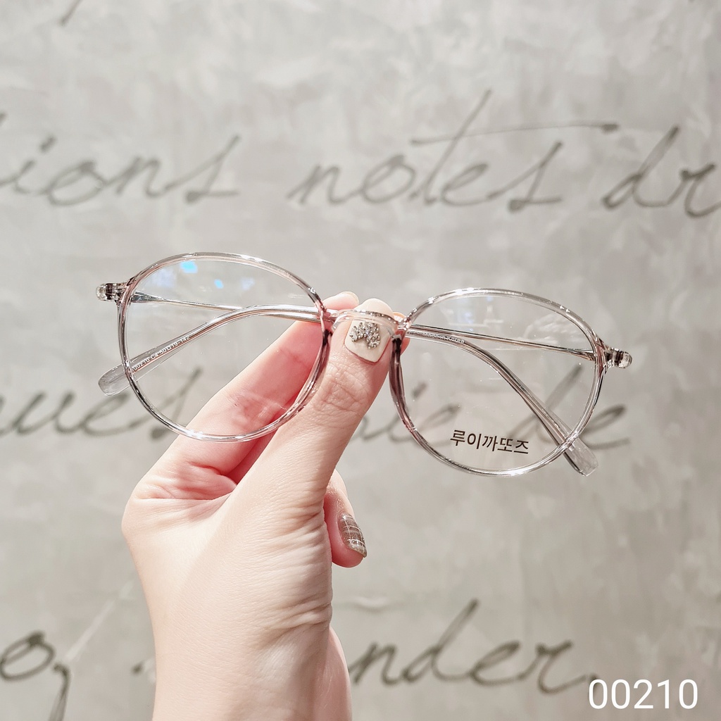 Gọng kính tròn nữ LILYEYEWEAR cao cấp mắt giả cận chống áng sáng xanh màu sắc thời trang 00210