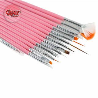 Bộ 15 cọ đắp bột móng tay