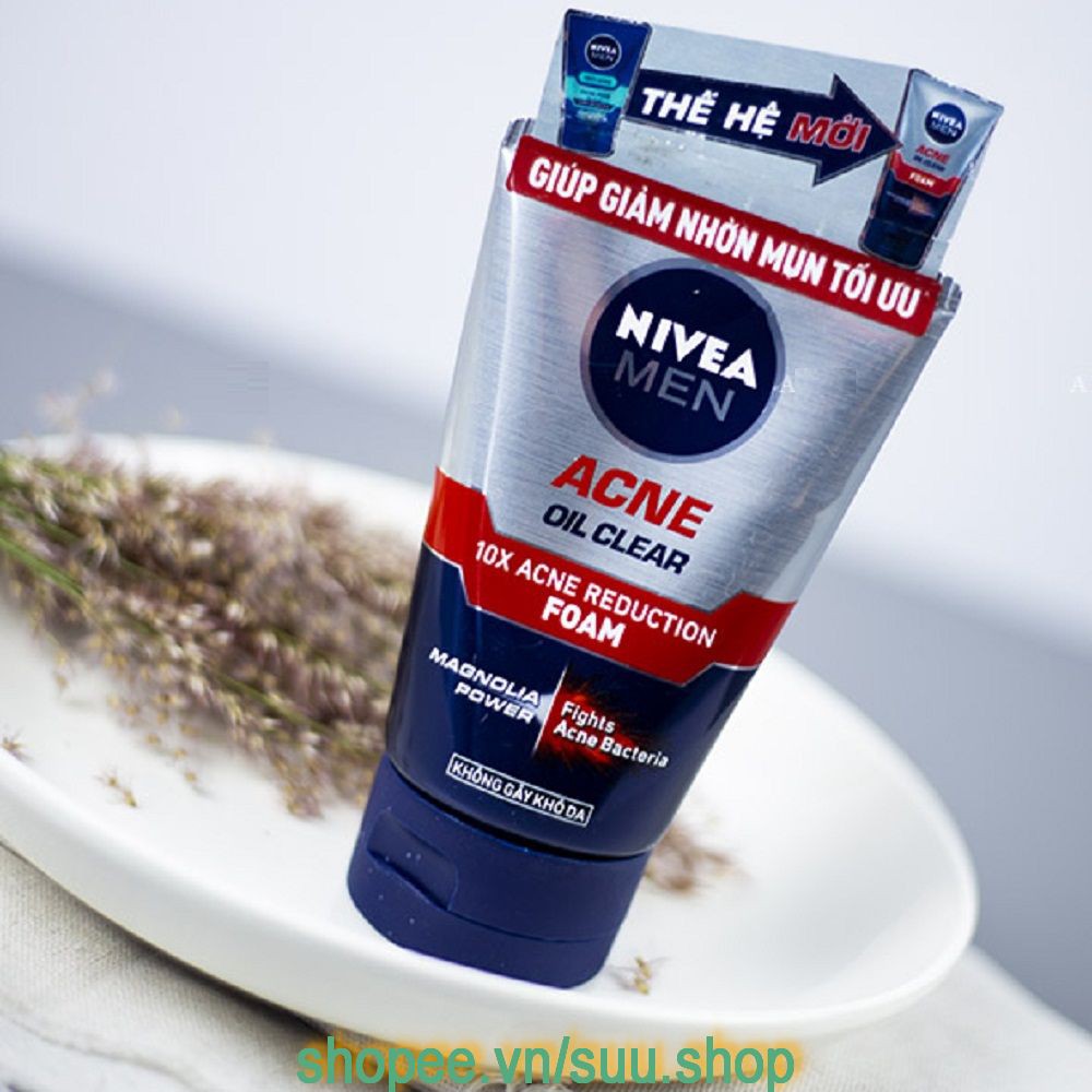 Sữa Rửa Mặt Nam 100g Nivea Ngăn Mụn Tối Ưu, suu.shop cam kết 100% chính hãng