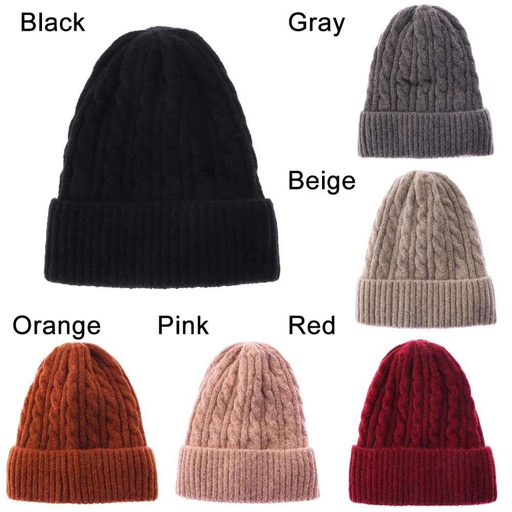 Mũ Len Trùm Đầu Dày Dặn Mềm Mại Màu Trơn Thời Trang Mùa Đông Cho Nam Và Nữ