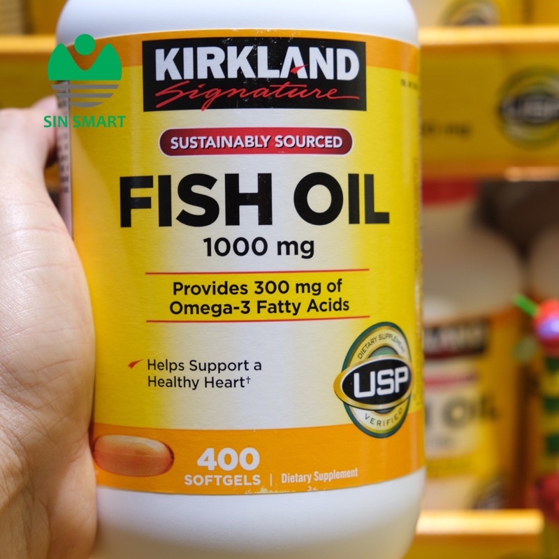 Dầu Cá Omega 3 Fish Oil 1000mg Kirkland Của Mỹ hộp 400 viên