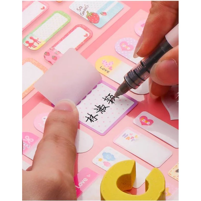 Name Sticker tự viết, Tem dán đánh dấu tên lên đồ dùng cá nhân