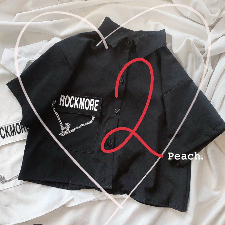 Áo Sơ Mi Croptop Dây Xích