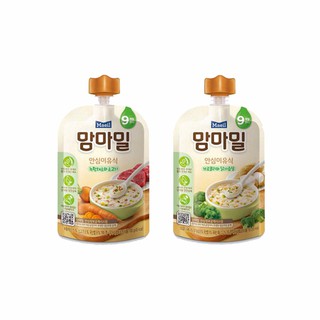 Cháo ăn dặm Maeil nhiều vị (nấm hương và thịt bò,súp lơ xanh và thịt gà,cà rốt và thịt bò,măng tây và thịt gà,táo và khoai lang..)