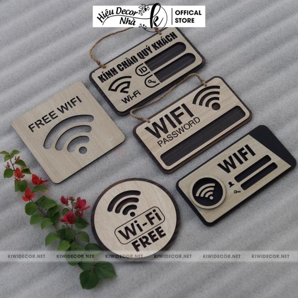 Bảng Wifi Decor Vintage Bằng Gỗ, Bảng Pass Wifi, Ghi Mật Khẩu Wifi, Thông tin wifi - Hiệu Nhà K