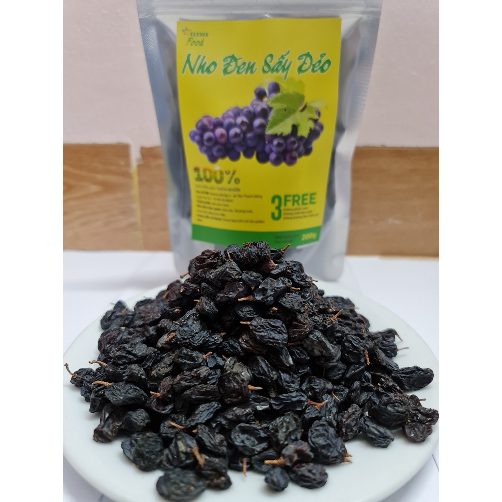 Nho khô [Nho đen sấy dẻo - LOẠI 1]- Hàng Chất Lượng Cao - Thơm Ngon Bổ Dưỡng 100g,200g,500g