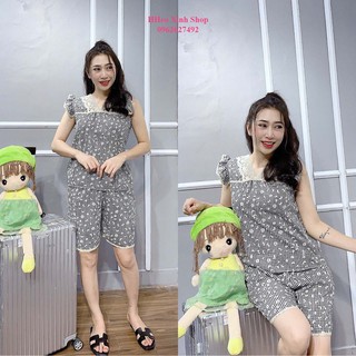 Đồ Ngủ ❌FREESHIP❌ Bộ Thô Cánh Tiên Hoa Cúc Phối Ren