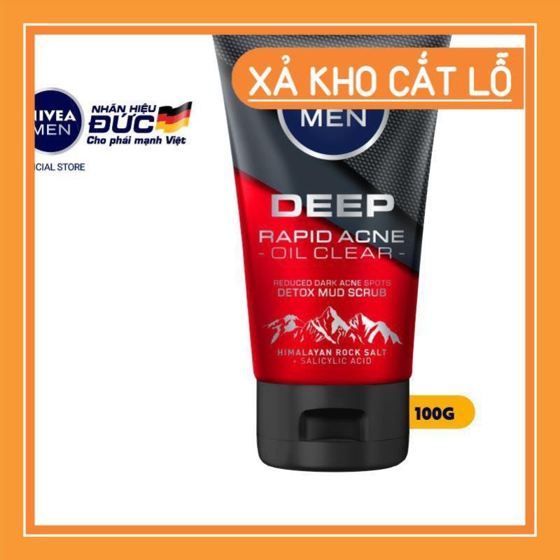 Sữa rửa mặt NIVEA MEN Deep Rapid Acne Oil Clear (100g)