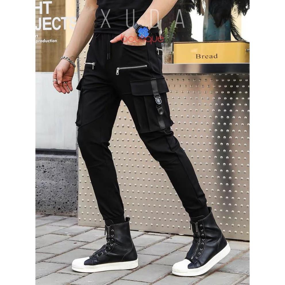 Quần jogger kaki túi hộp unisex G-ALPHA Dây Kéo, quần jogger kaki ulzzang G-ALPHA - F024