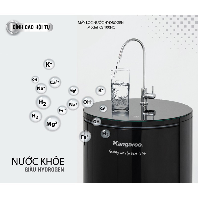 Máy lọc nước RO KANGAROO KG100HC HYDROGEN (10 cấp lọc - Bao gồm tủ cường lực)