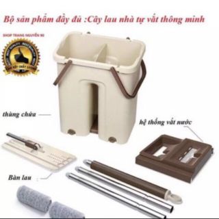 Chổi lau nhà xoay 360  gạt nước có thùng ( vua gia rẻ)