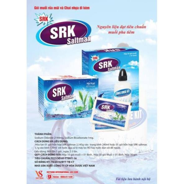 Muối rửa mũi SRK SALTMAX (Hộp 30 gói x 2,145g)
