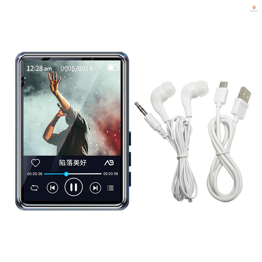 Máy nghe nhạc Mp3 đa phương tiện M20 BT màn hình cảm ứng 2.5-inch kèm loa nghe nhạc FM Radio hỗ trợ thẻ nhớ 128GB