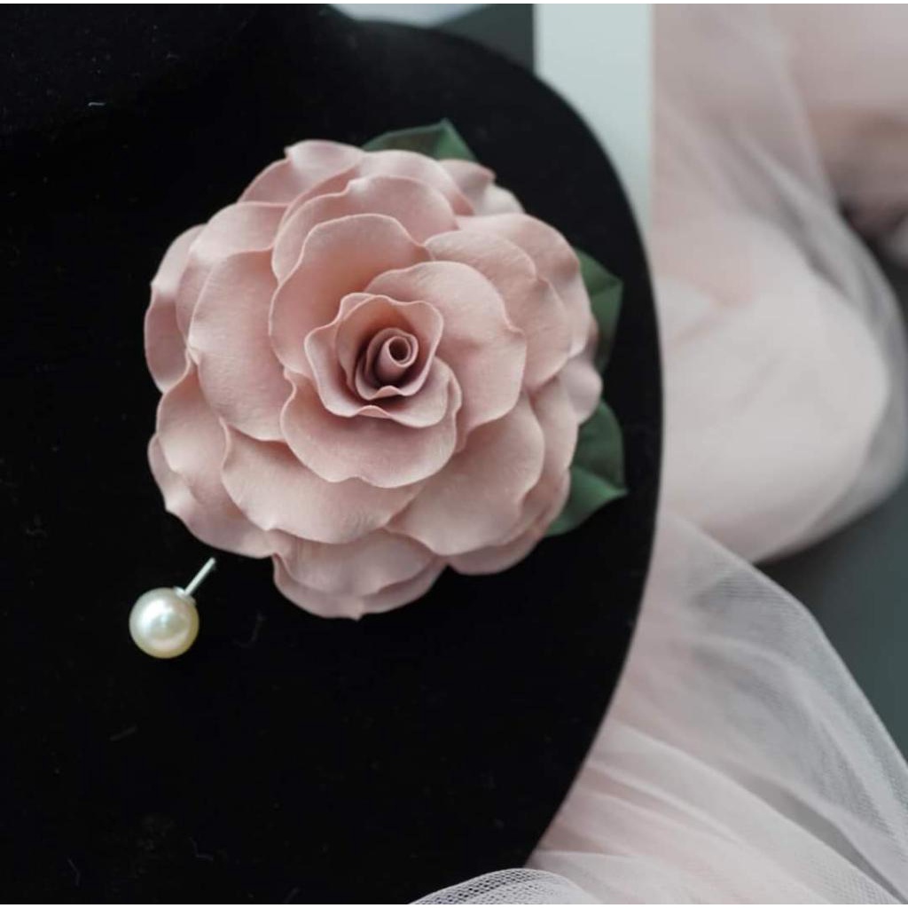 Hoa cài áo cao cấp hàng handmade siêu đẹp có ghim cài, trâm cài  [HANN- Hoa cài áo, pk thời trang]