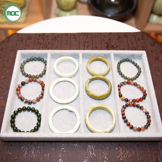 Khay nhung 4 ngăn CAO CẤP trưng bày vòng bản trưng bày dây chuyền trưng bày trang sức size 35x24x3cm