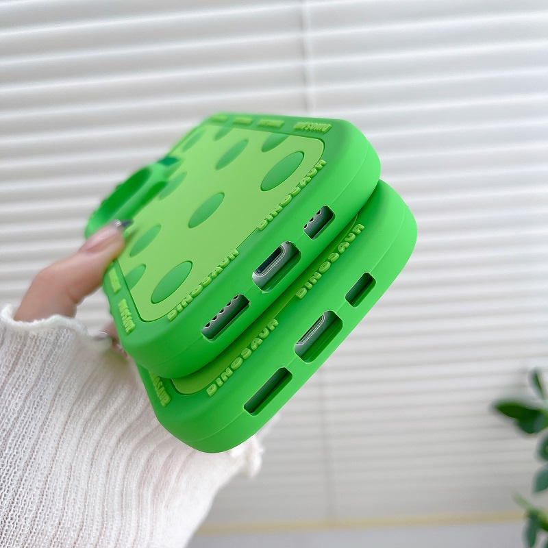 Ốp Điện Thoại Dẻo Họa Tiết Hoạt Hình Khủng Long Kèm Vòng Đeo Tay Chống Rơi Cho Iphone 14 13 11 12 13 Pro Max plus