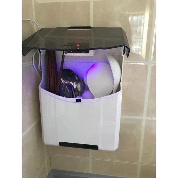 Máy sấy khử khuẩn đũa muỗng treo tường, máy sấy đũa muỗng bằng tia UV, hộp đựng đũa thìa