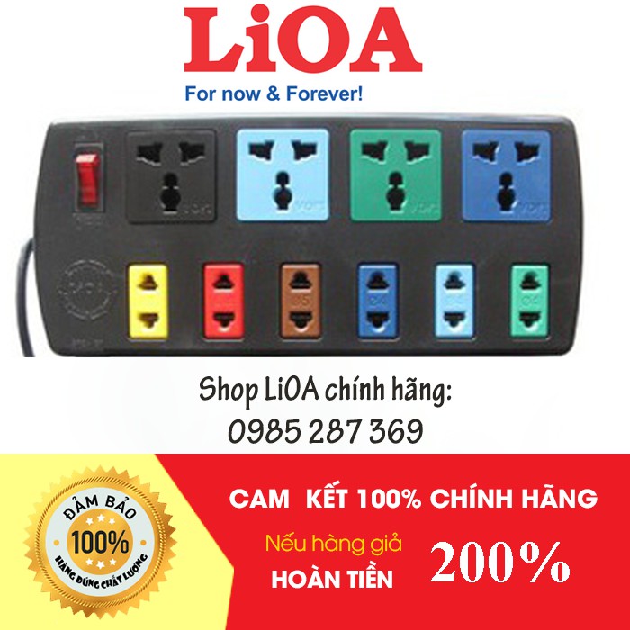 Ổ Cắm Điện LIOA, 4~10 Lỗ Cắm, Có Công Tắc, ~2000W, Dây Dài 3m/5m